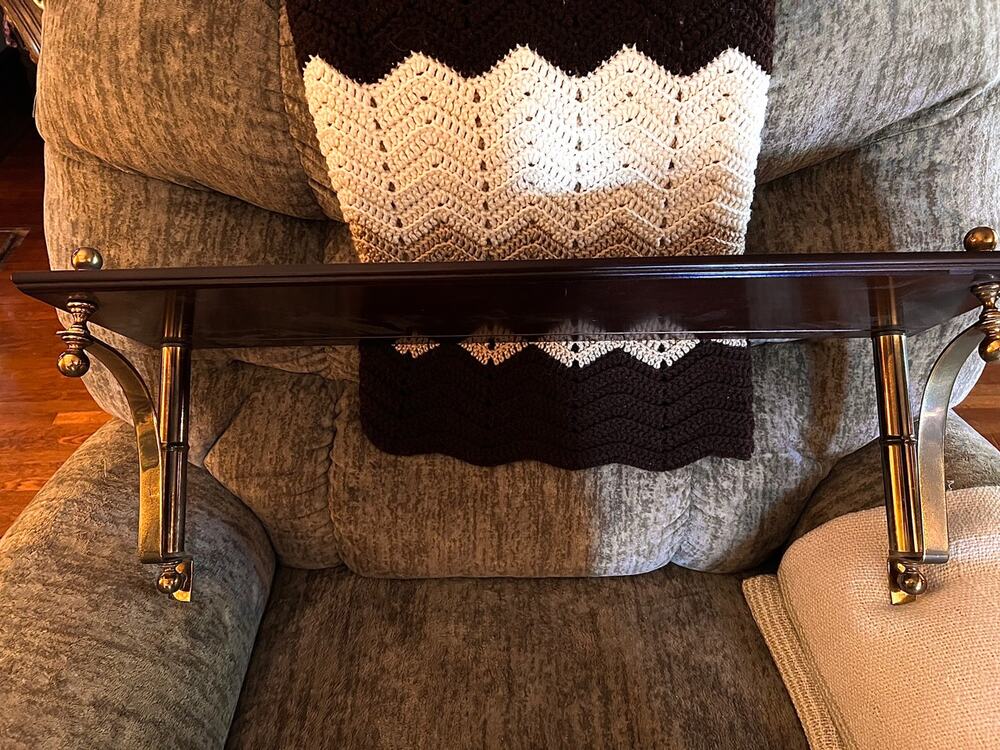 Wood Shelf with Brass Hardware